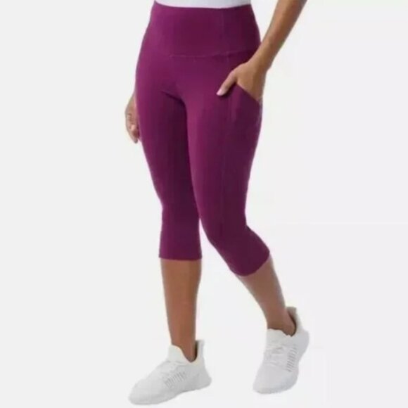 32 Degrees Pants - 32 Degrees Plum Cropped Leggings